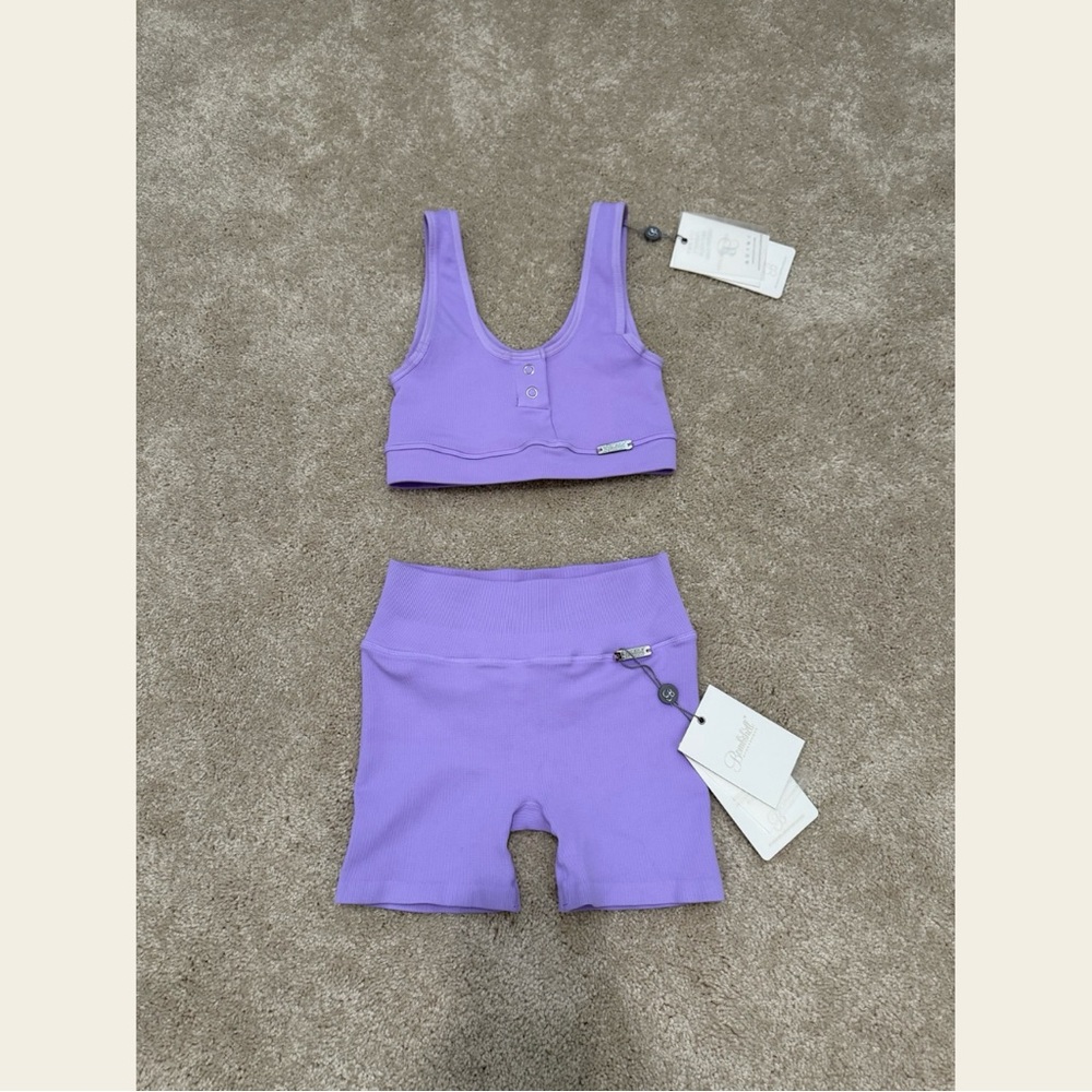 Purple Sports Bra and Shorts Set! Cross listed on Mercari!